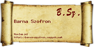 Barna Szofron névjegykártya